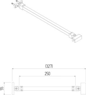 Фиксатор для стеклянной шторки Kerama Marazzi Vetro VE.FB250.BSD.BLK.M 25 см чёрный матовый